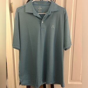 Rhoback Men’s Polo Green and Blue Striped